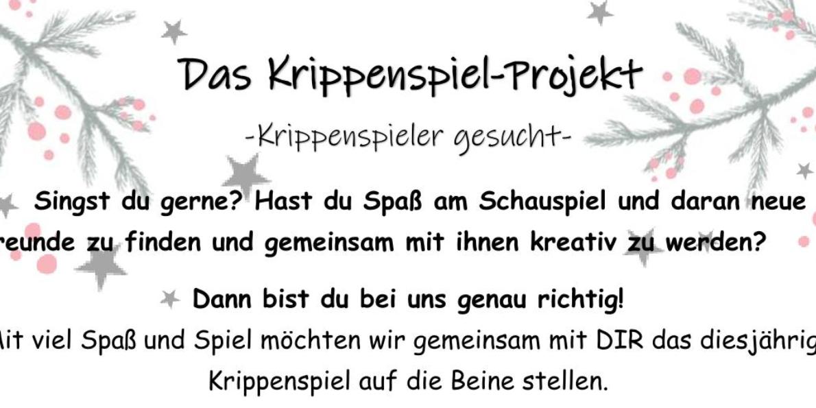 Ausschreibung Krippenspiel 2026 (c) Daniela Burg-Leininger Ausschreibung Krippenspiel 2026