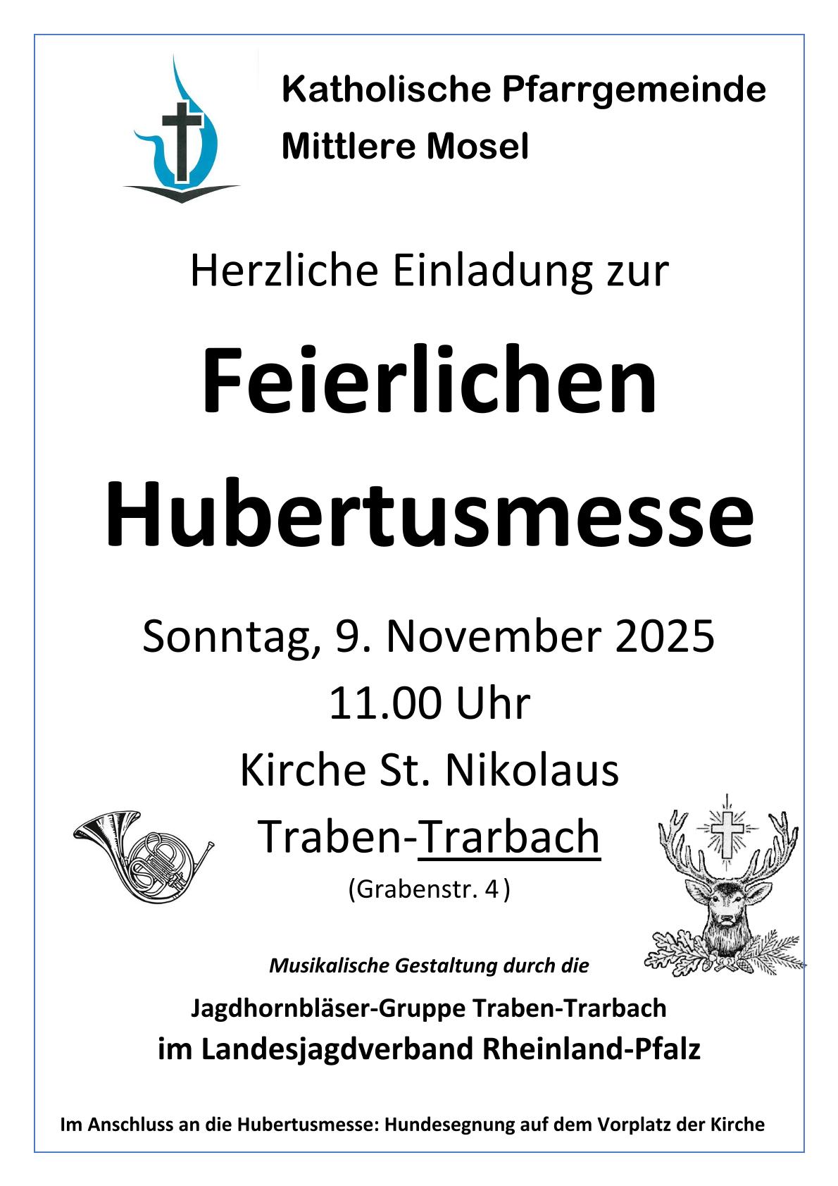 Hubertusmesse 2025 (c) Pfarrbüro Mittlere Mosel Hubertusmesse 2025
