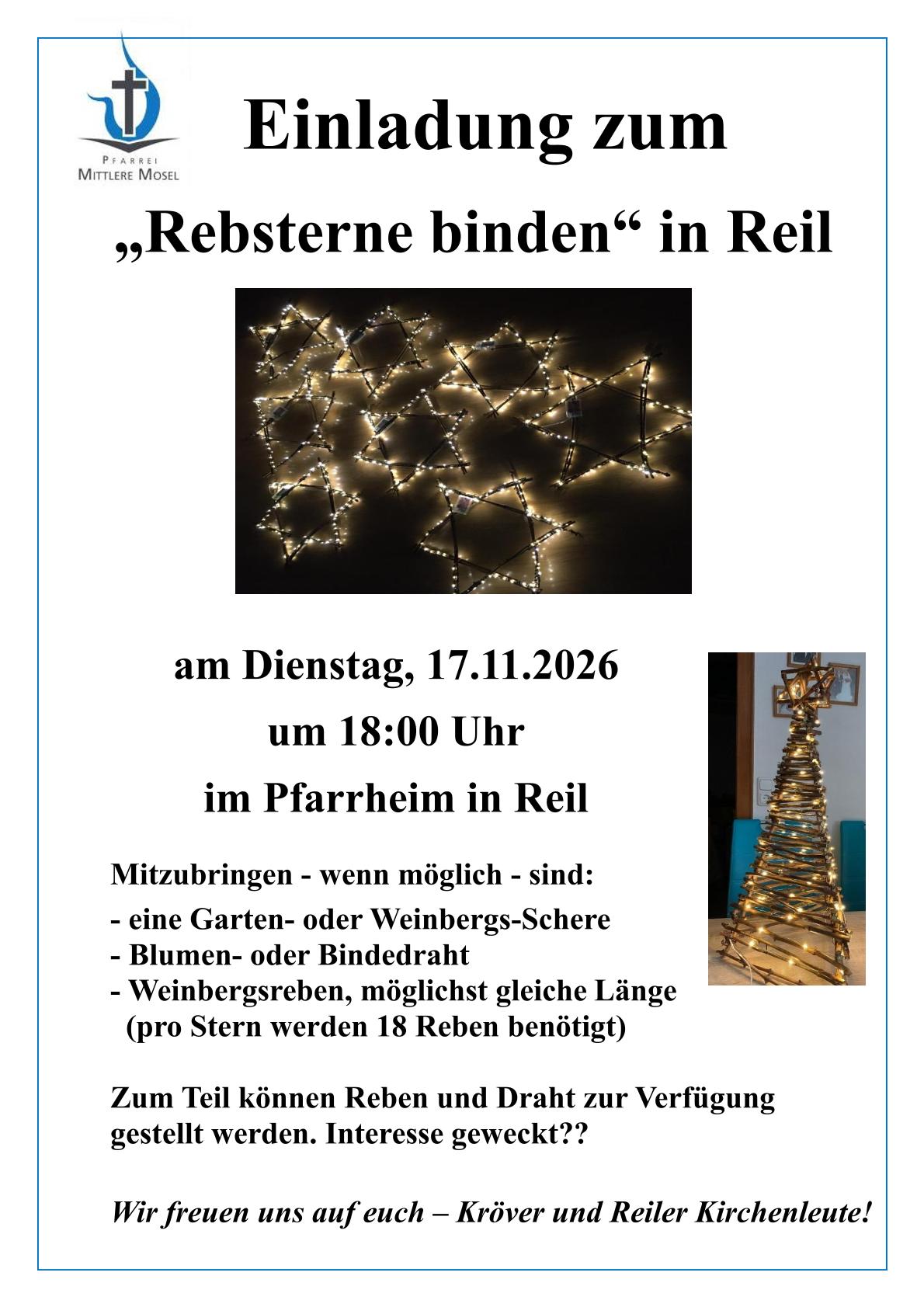 Plakat Rebsterne binden (c) Corina Röhl Plakat Rebsterne binden