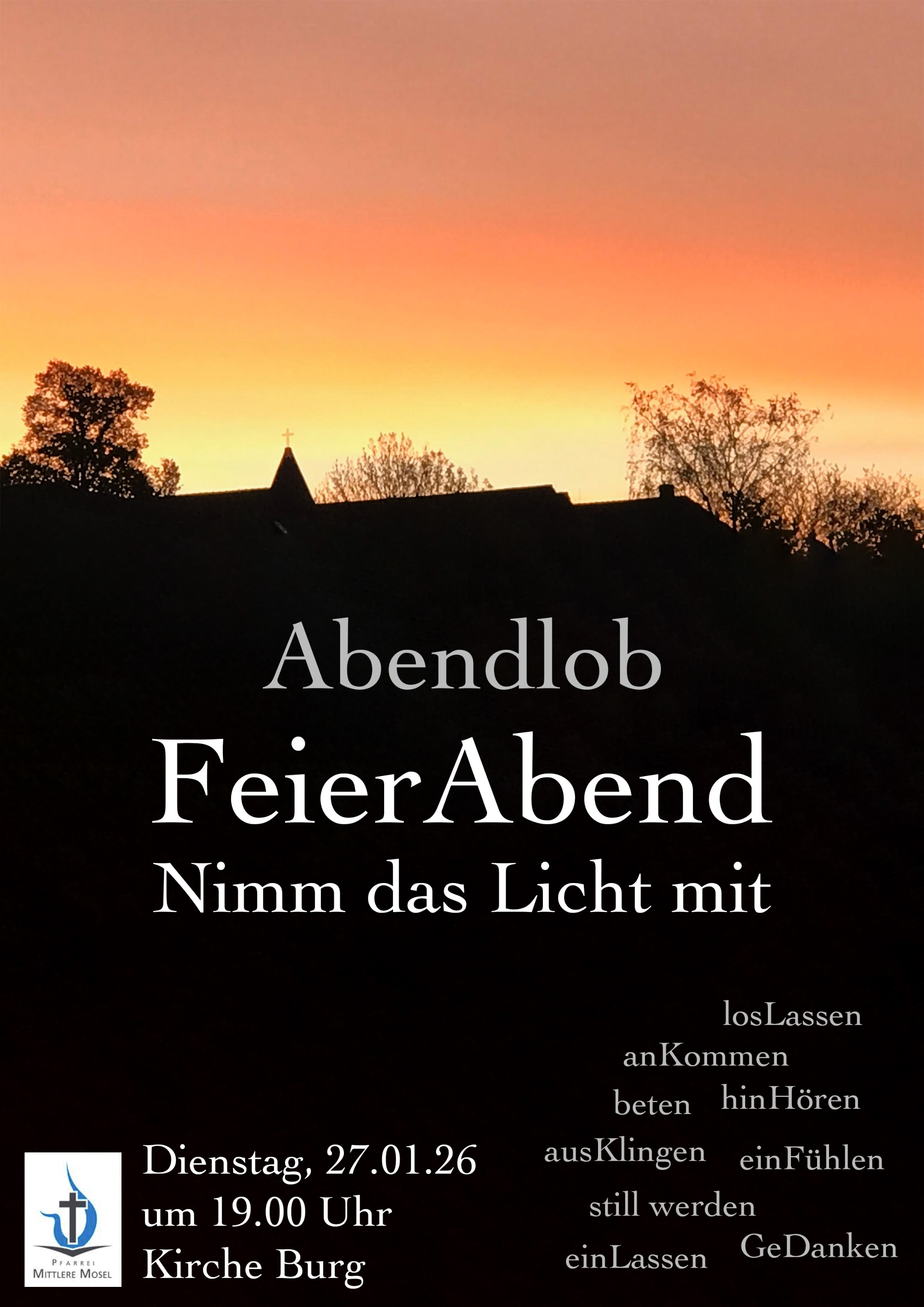 Plakat Abendlob Burg 27.01.2026